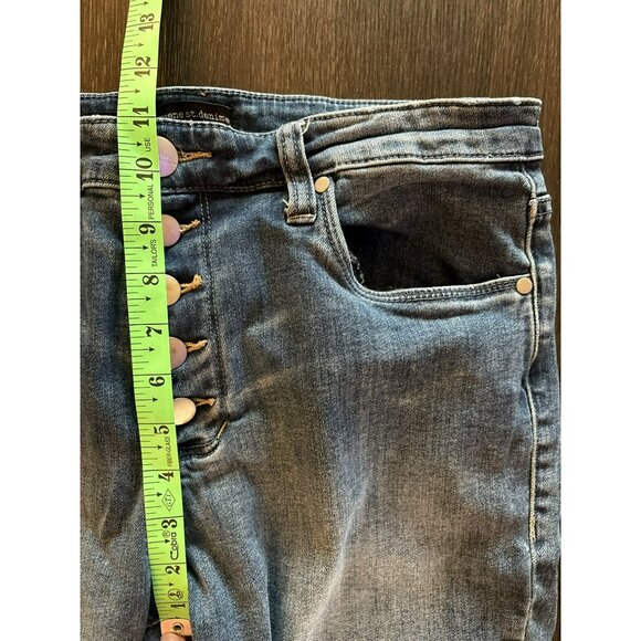Greene St. Denim High Rise Kick Flare Button Fly Cropped  Jeans Size 31 - Picture 6 of 8
